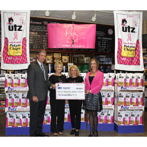 Utz Quality Foods makes donation to breast cancer organizations.