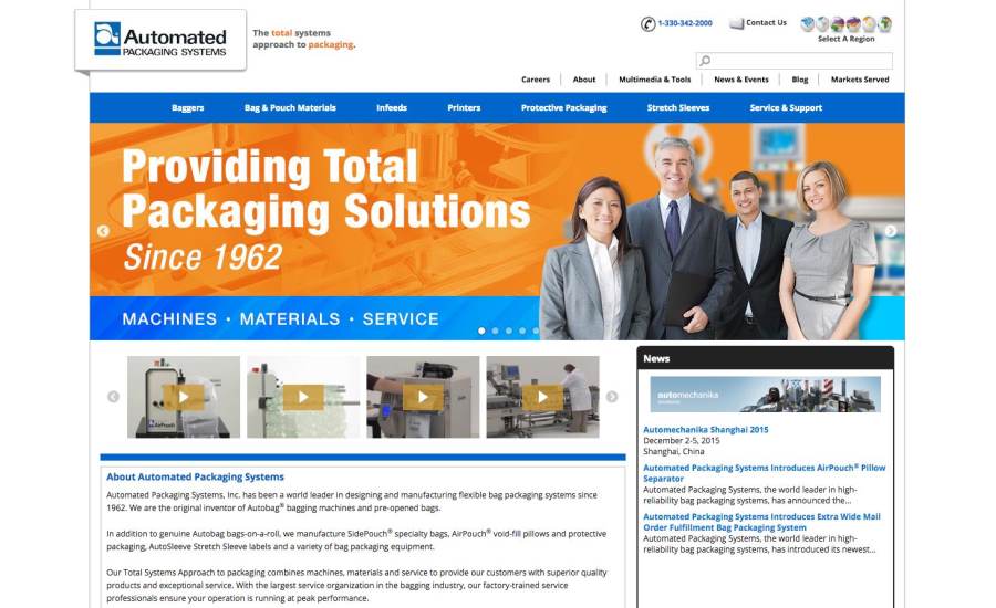 Automated Packaging Systems website
