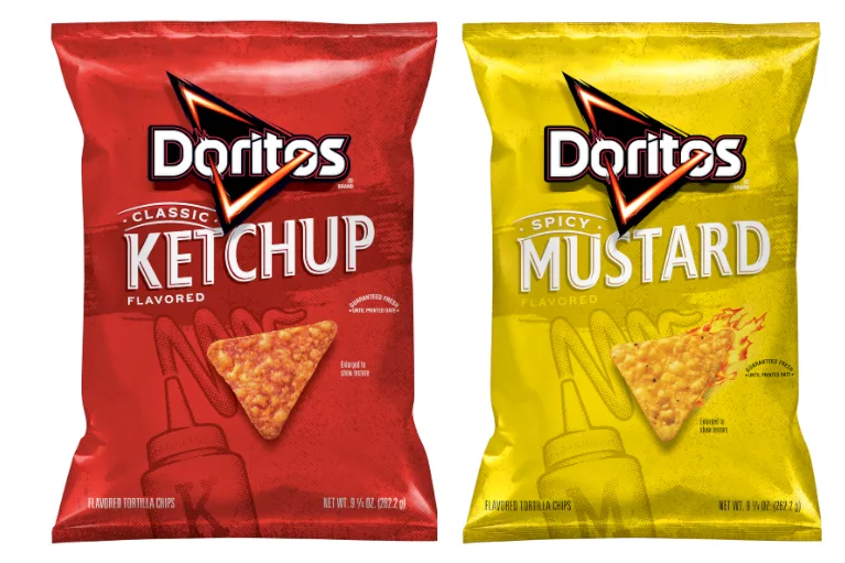 Doritos Ketchup, Spicy Mustard chips
