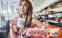Stephanie Stuckey with pecan log roll