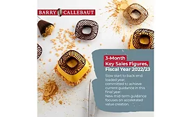 Barry Callebaut releases 3-month key sales figures for FY 2022/23