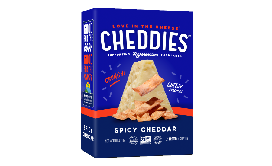 Cheddies snacking crackers, made from fresh cheddar cheese