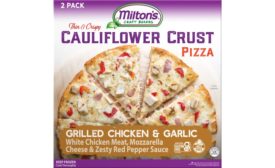 Milton's Craft Bakers introduces Grilled Chicken & Garlic cauliflower crust pizza