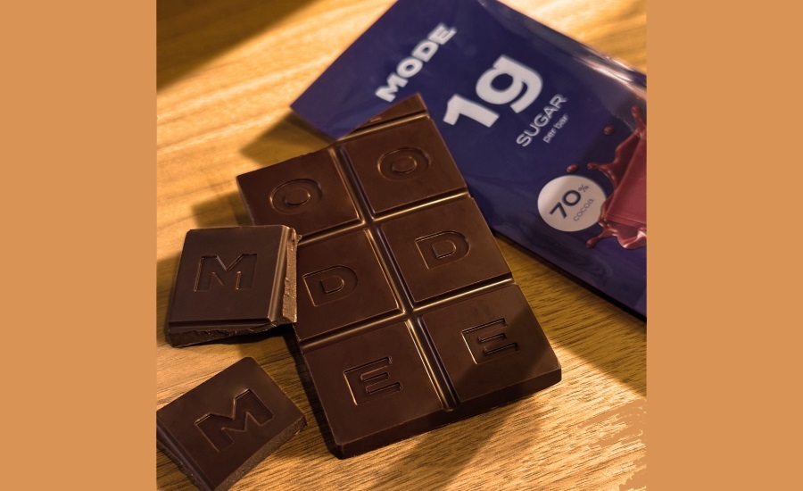 Introducing Mode Chocolate: 94% less sugar than traditional chocolate bars