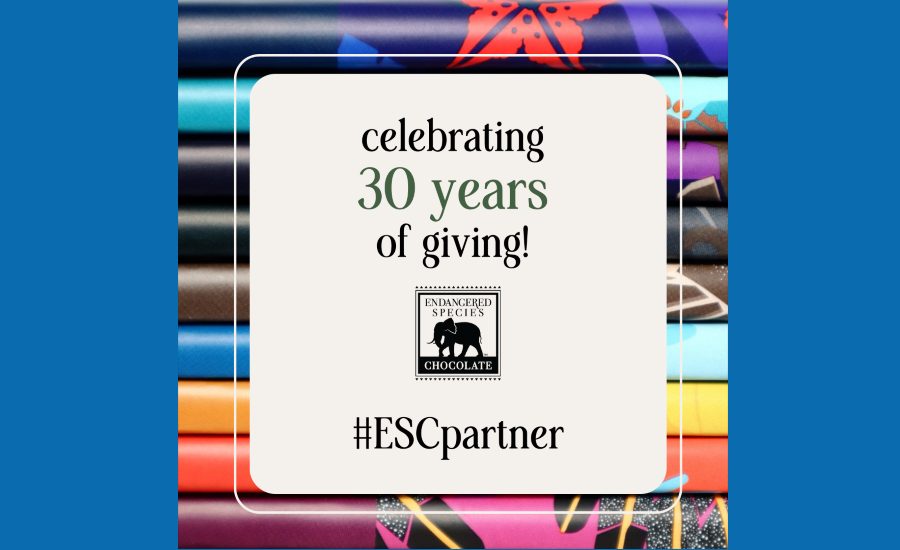 Endangered Species Chocolate to celebrate its 30th anniversary by donating to 30 charities