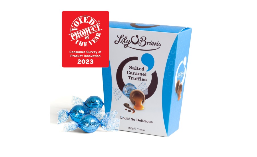 Lily O'Brien's Salted Caramel Truffle wins 2023 Product of the Year by the Consumer Survey for Product Innovation