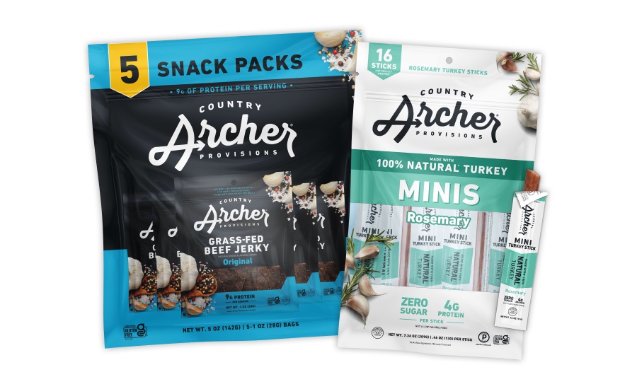 Country Archer Provisions debuts Rosemary Turkey Mini Sticks, Beef Jerky Snack Packs