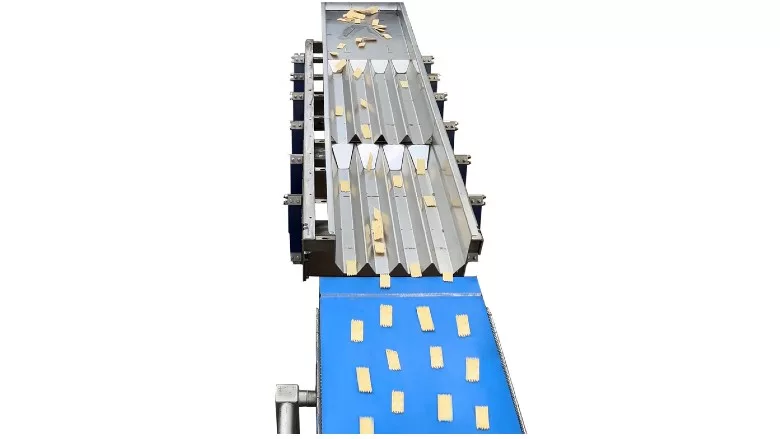 Key Technology's new vibratory conveying systems designed to feed pick-and-place robots on packaging lines