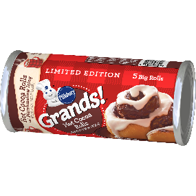 A can of cinnamon rolls
Description automatically generated