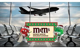 Mars debuts M&M's Merry Movie Holiday Lounge to spread cheer to travelers