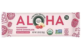 Aloha introduces limited-time Raspberry White Chocolate plant-based bars