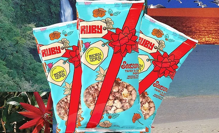 ロッキンジェリービーン Frosty Pop ※B級品 BjornQorn launches popcorn collaboration with Ruby hibiscus