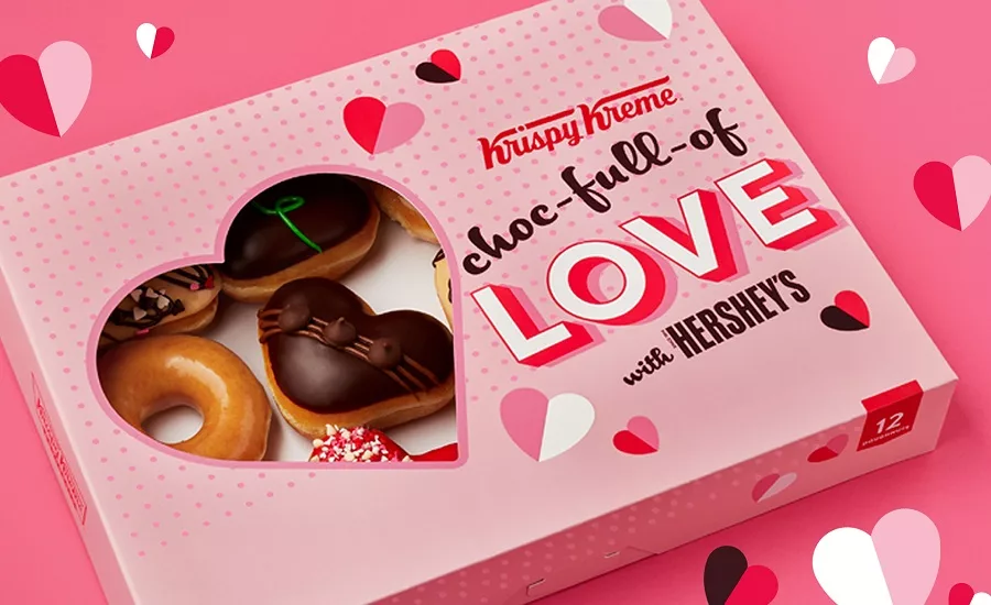 Krispy Kreme partners with Hershey on Valentine’s Day doughnuts