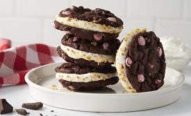 Otis Spunkmeyer offers Sweet Discovery Double Chocolate Pink Cookies