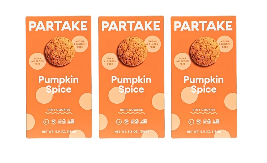 Partake Foods falls into seasonal flavor trend with Soft Baked Pumpkin Spice Cookies