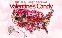 Candystore.com releases map highlighting favorite Valentine's Day candy by state