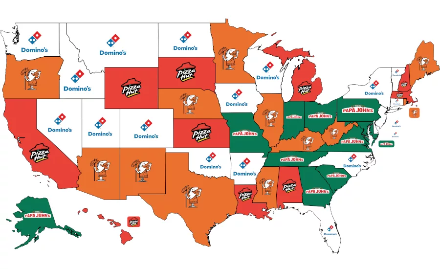 Most popular pizza by state