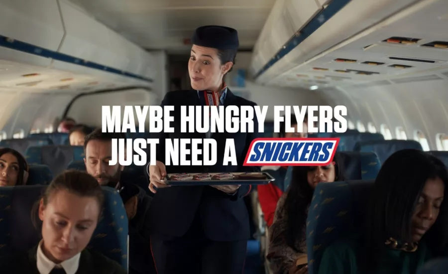 Snickers flight ad campaign 2024