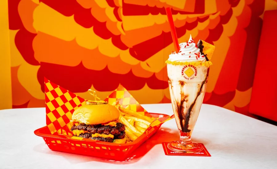 Cheez-It Cheez-In diner burger and shake