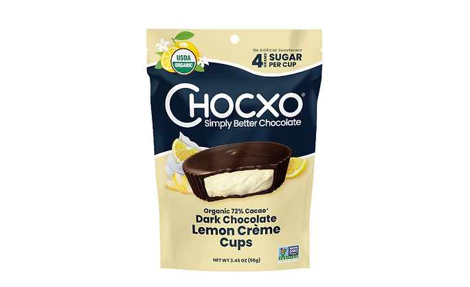 Chocxo introduces Dark Chocolate Lemon Crème Cups | Snack Food
