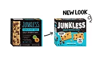 Junkless Old and new packaging for JUNKLESS granola bars