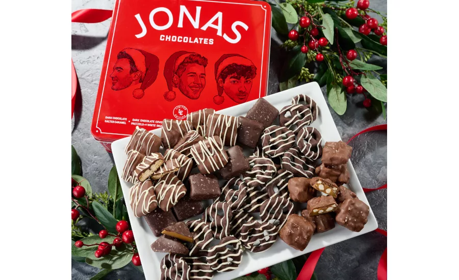 QVC releases Jonas Holiday Tin with assorted chocolate