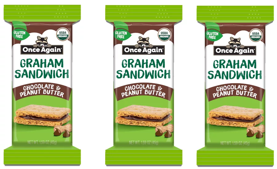 Once Again debuts Chocolate & Peanut Butter Graham Sandwiches