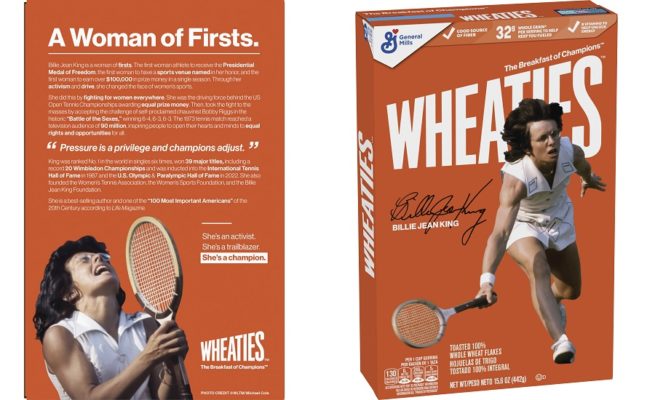Wheaties box salutes tennis legend Billie Jean King