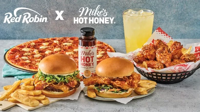 Red Robin menu items featuring Mike’s Hot Honey