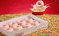 Krispy Kreme, Fruity Pebbles debut milk glaze doughnuts Krispy Kreme, Fruity Pebbles debut milk glaze doughnuts