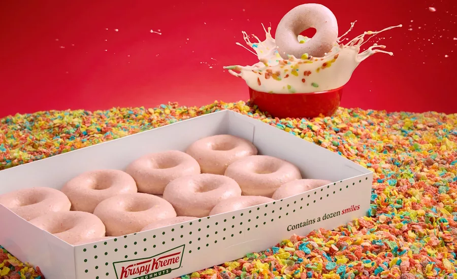 Krispy Kreme, Fruity Pebbles debut milk glaze doughnuts