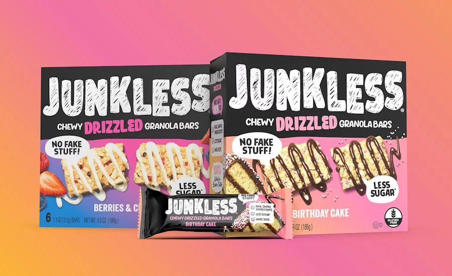 Junkless introduces drizzled chewy granola bars