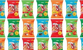 Assorted packages of Calbee Shrimp Chips