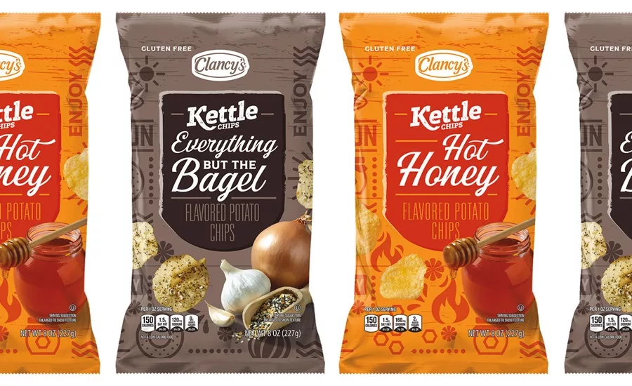 Bags of Clancy's potato chips