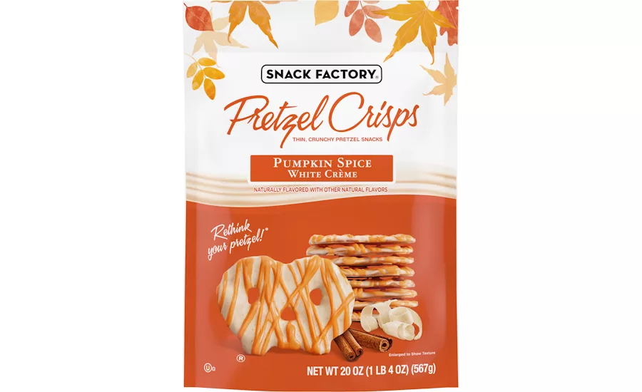 Snack Factory rereleases Pumpkin Spice White Creme Pretzel Crisps