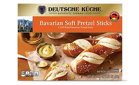 Carton of Aldi heat-and-eat Bavarian soft pretzels