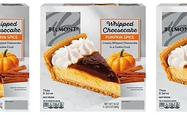 Boxes of Aldi branded frozen pumpkin cheesecake