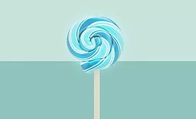 blue lollipop on blue background