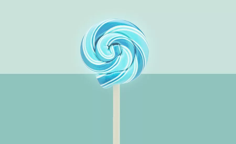 blue lollipop on blue background