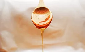 honey dripping off spoon