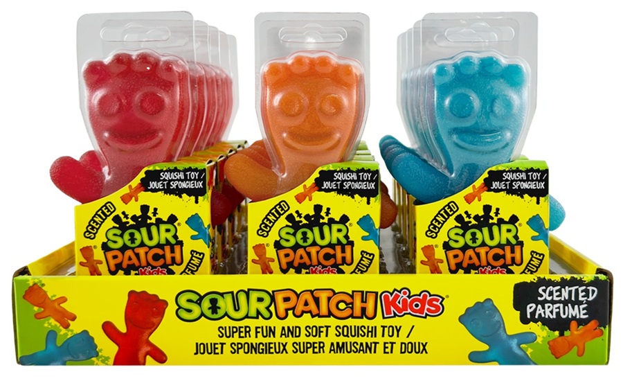 Package of squishy toys shaped like Sour Patch Kids