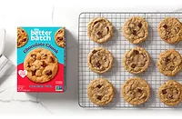 MBB_rack.jpg Box of cookie mix next to chocolate chips cooling