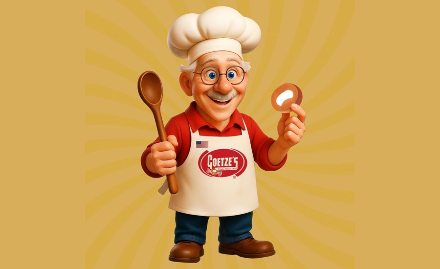 Cartoon image of man in chef's hat, red shirt, and apron
