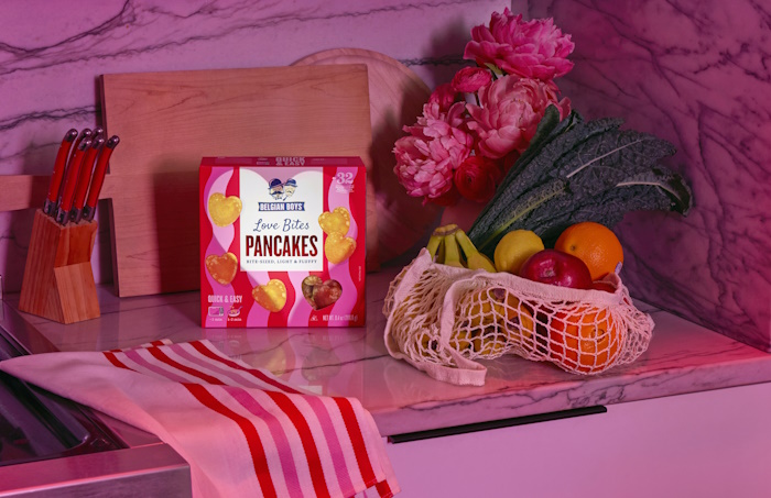 Belgian Boys heart-shaped pancakes