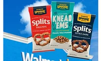 Unique_WM.png Three bags of Unique Snacks pretzels on blue background