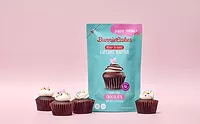 Bunnie - lead.jpg Pouch of Bunnie Cakes cupcake batter with pink background
