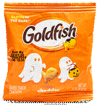 Goldfish Halloween Cheddar Flavor with Glow-in-the-Dark Ink