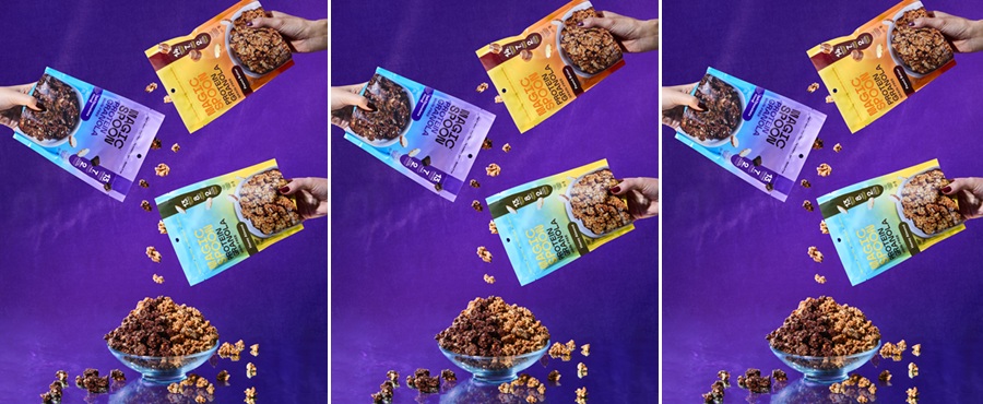 Triptych of Magic Spoon granola pouches