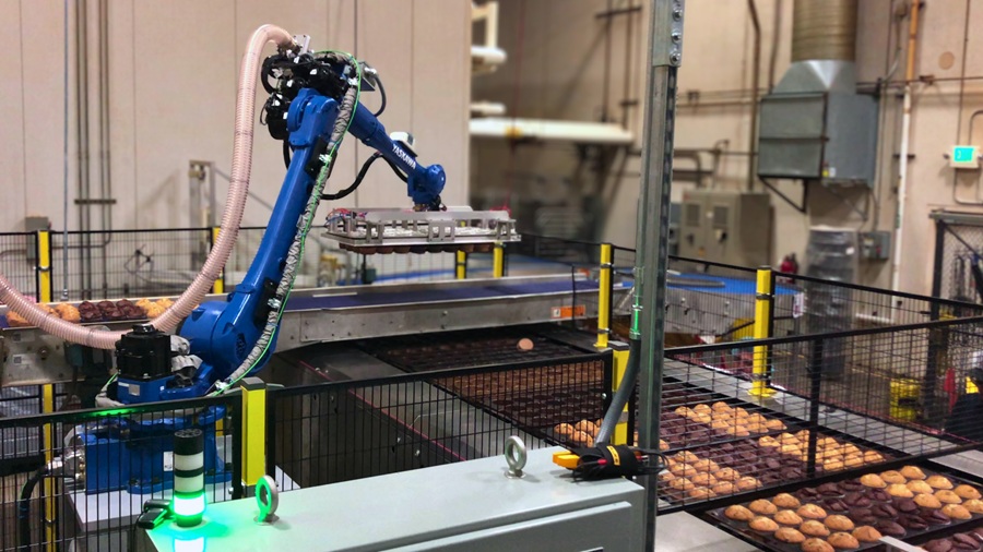 Robotic muffin depanning system