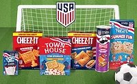 Containers of U.S. Soccer x Kellanova snacks